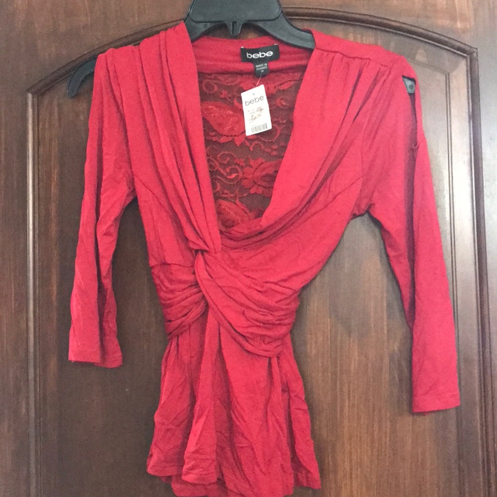 Red dress up Bebe top